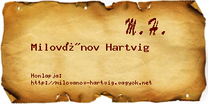Milovánov Hartvig névjegykártya